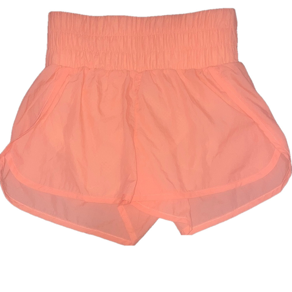 Kimberly C Coral Nylon Running Shorts Women’s Small High Rise Dolphin Hem NWT - Picture 2 of 5